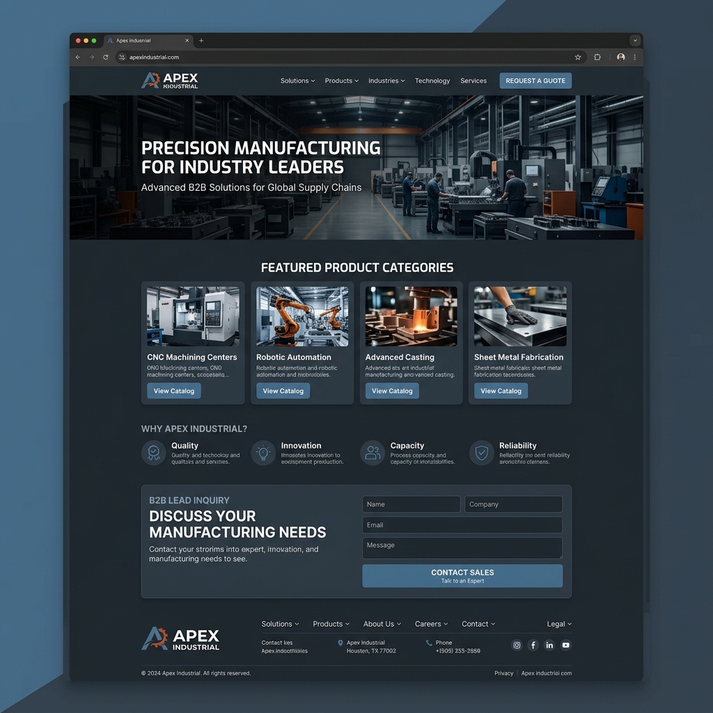 Apex Industrial – B2B Precision Manufacturing Portal
