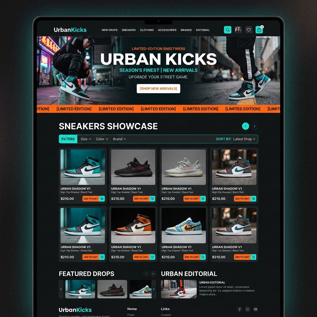 UrbanKicks – Sneaker & Streetwear D2C E-Commerce Store